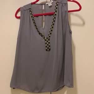 Gray embellished tank